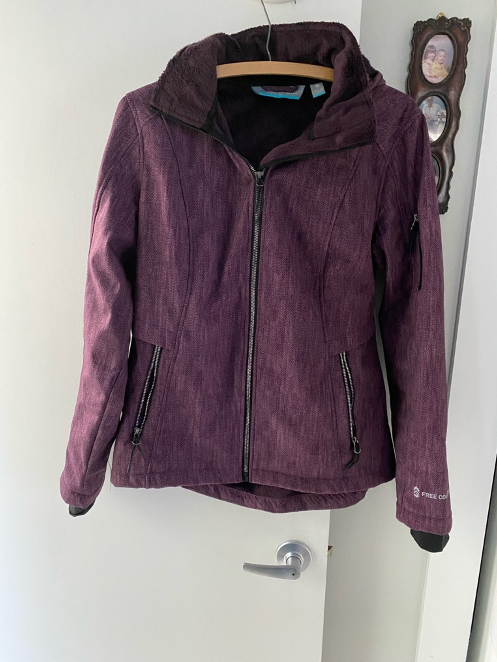 Free Country Deep Plum Hooded Fleece Jacket